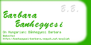 barbara banhegyesi business card