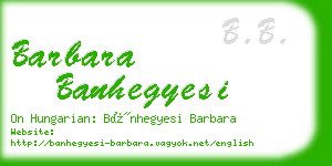 barbara banhegyesi business card